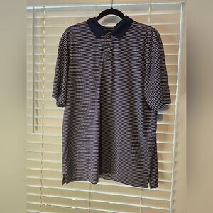Classic Navy Striped Pro Tour Polo Shirt Large